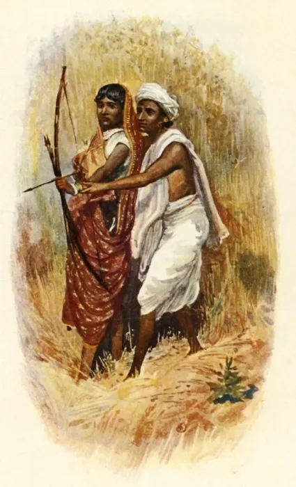 Framed Print : A Bhil Couple, c1910. Creator: Unknown Framed Print : A Bhil Couple, c1910. Creator: Unknown