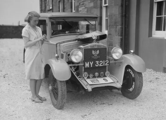 Framed Print : Bianchi saloon of Kitty Brunell at the B&HMC Brighton Motor Rally, 1930. Artist: Bill Brunell Framed Print : Bianchi saloon of Kitty Brunell at the B&HMC Brighton Motor Rally, 1930. Artist: Bill Brunell