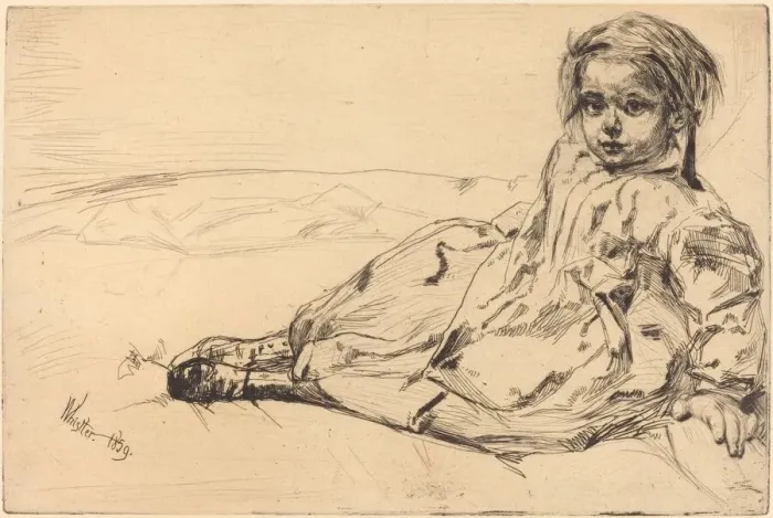 Framed Print : Bibi Valentin, 1859. Creator: James Abbott McNeill Whistler Framed Print : Bibi Valentin, 1859. Creator: James Abbott McNeill Whistler