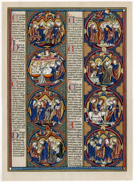 Framed Print : Bible scenes, late 13th century Framed Print : Bible scenes, late 13th century
