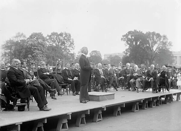 Bible Society Open Air Meeting, East Front of The Capitol - Vice President Marshall Speaking, 1917. Creator: Harris & Ewing. Bible Society Open Air Meeting, East Front of The Capitol - Vice President Marshall Speaking, 1917