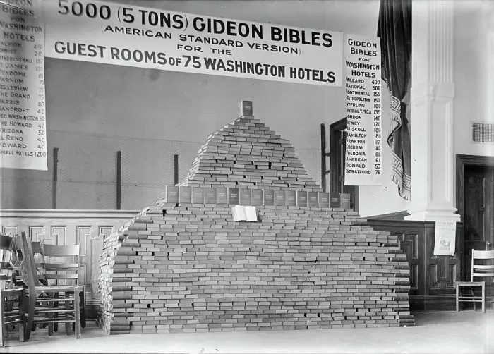 Framed Print : Bibles - 5000 Gideon Bibles for D.C. Hotels, 1913. Creator: Harris & Ewing. Bibles - 5000 Gideon Bibles for D.C. Hotels, 1913. Creator: Harris & Ewing Framed Print : Bibles - 5000 Gideon Bibles for D.C. Hotels, 1913. Creator: Harris & Ewing. Bibles - 5000 Gideon Bibles for D.C. Hotels, 1913. Creator: Harris & Ewing
