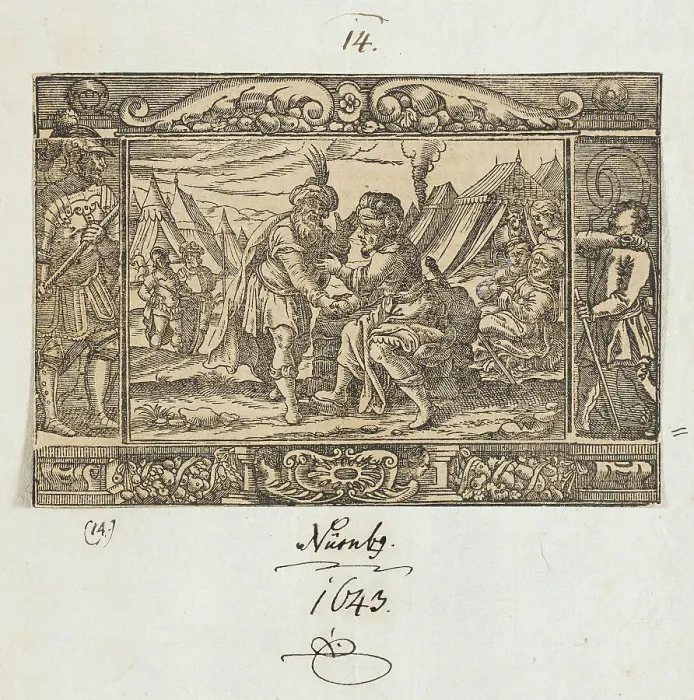 Framed Print : Biblical Scene (Jacob and Esau [?]), c1643. Creator: Unknown