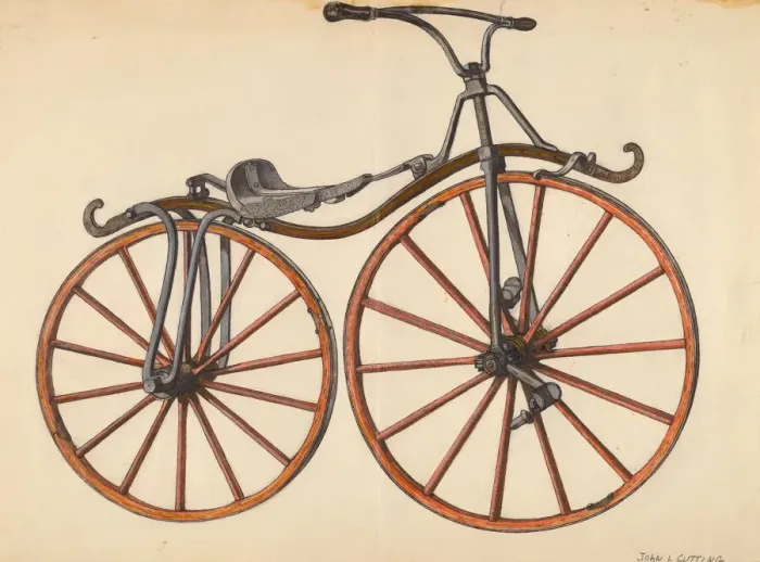 Framed Print : Bicycle, 1935 / 1942. Creator: John Cutting Framed Print : Bicycle, 1935 / 1942. Creator: John Cutting