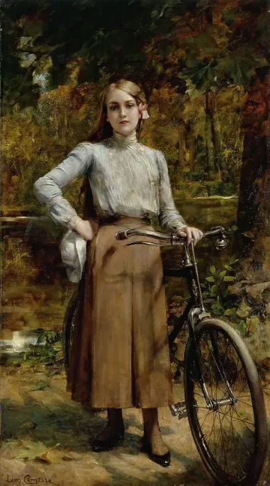 Framed Print : Bicyclette au Vésinet, 1903. Creator: Leon Francois Comerre Framed Print : Bicyclette au Vésinet, 1903. Creator: Leon Francois Comerre