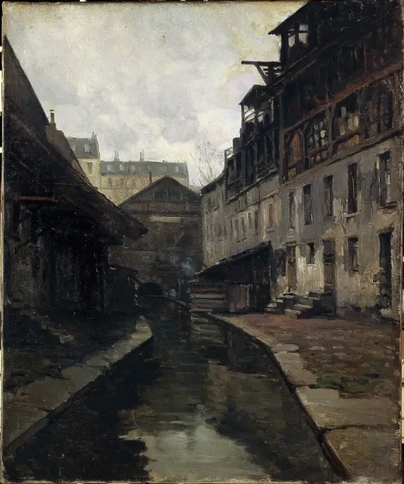Framed Print : The Bievre, between rue Pascal and rue Broca, c1900. Creator: Germain Eugene Bonneton Framed Print : The Bievre, between rue Pascal and rue Broca, c1900. Creator: Germain Eugene Bonneton