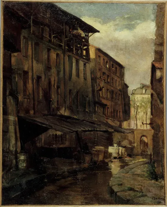 Framed Print : The Bievre, rue de Valence, c1899. Creator: JS Le Merle Framed Print : The Bievre, rue de Valence, c1899. Creator: JS Le Merle