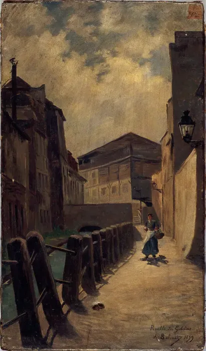 Framed Print : The Bievre, ruelle des Gobelins, 1899. Creator: Alfred Louis Bahuet Framed Print : The Bievre, ruelle des Gobelins, 1899. Creator: Alfred Louis Bahuet