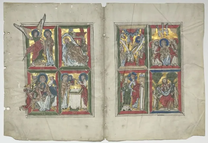 Framed Print : Bifolia with Scenes from the Life of Christ, 1230-1240. Creator: Unknown Framed Print : Bifolia with Scenes from the Life of Christ, 1230-1240. Creator: Unknown