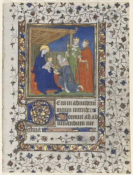 Bifolio from a Book of Hours: Adoration of the Magi, c. 1415. Creator: Boucicaut Master (French