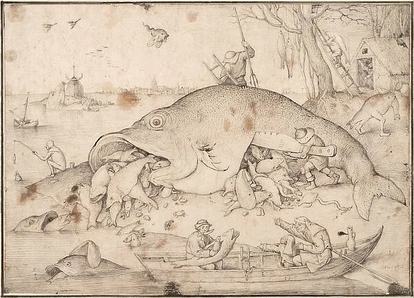 Big Fish Eat Little Fish, 1556. Artist: Bruegel (Brueghel), Pieter, the Elder (ca 1525-1569)