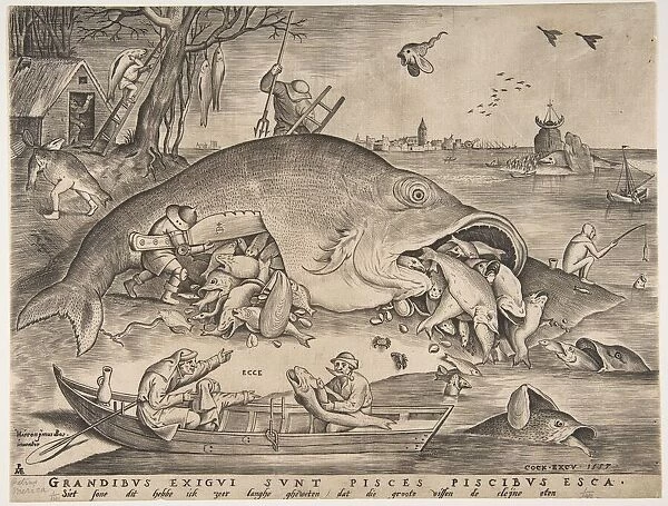 Big Fish Eat Little Fish, 1557. Creators: Pieter van der Heyden, Pieter Bruegel the Elder