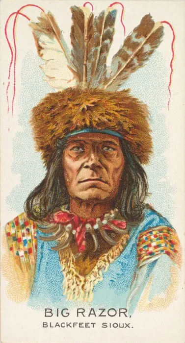 Framed Print : Big Razor, Blackfeet Sioux, from the American Indian Chiefs series (N2) for Allen & Framed Print : Big Razor, Blackfeet Sioux, from the American Indian Chiefs series (N2) for Allen &