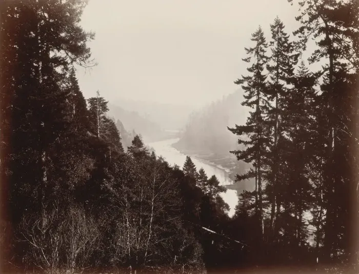 Framed Print : Big River, from the Rancherie, Mendocino, California, 1863