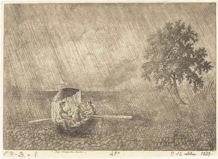 Framed Print : The Big Shower, 1859. Creator: Emmanuel Phélippes-Beaulieu Framed Print : The Big Shower, 1859. Creator: Emmanuel Phélippes-Beaulieu