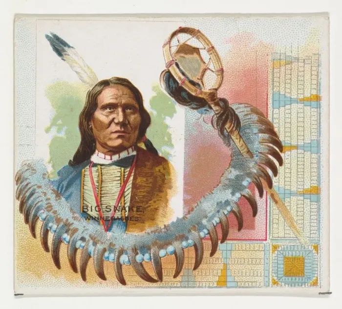 Framed Print : Big Snake, Winnebagoes, from the American Indian Chiefs series (N36) for Allen & Framed Print : Big Snake, Winnebagoes, from the American Indian Chiefs series (N36) for Allen &