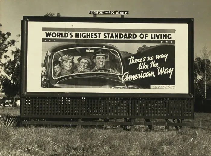Framed Print : Billboard on U.S. Highway 99 in California, 1937. Creator: Dorothea Lange Framed Print : Billboard on U.S. Highway 99 in California, 1937. Creator: Dorothea Lange
