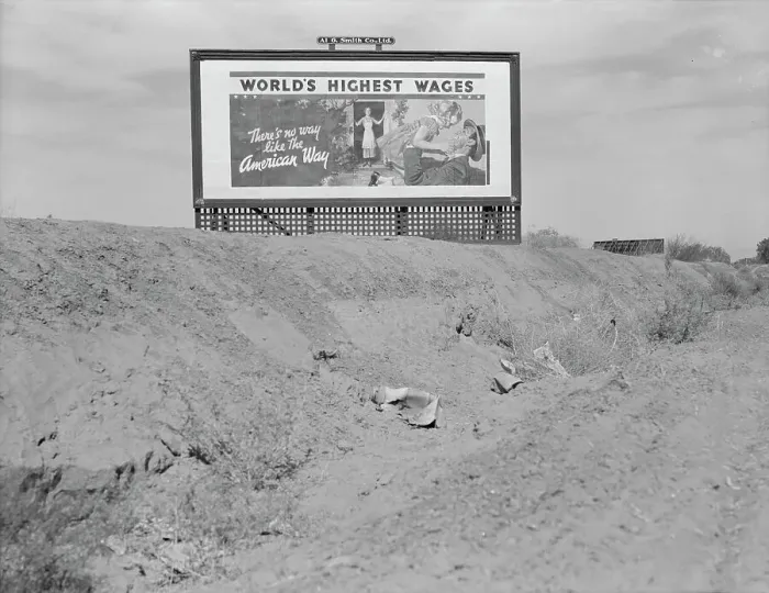 Framed Print : Billboard on U.S. Highway 99 in California, 1937. Creator: Dorothea Lange Framed Print : Billboard on U.S. Highway 99 in California, 1937. Creator: Dorothea Lange