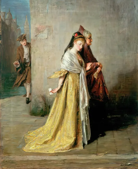 Framed Print : The Billet-Doux, 1869. Creator: Thomas Alexander Ferguson Graham Framed Print : The Billet-Doux, 1869. Creator: Thomas Alexander Ferguson Graham
