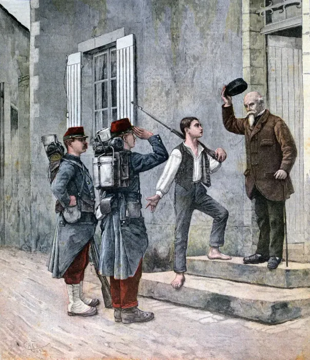 Framed Print : The Billet, after a painting by Cres, 1892 Framed Print : The Billet, after a painting by Cres, 1892