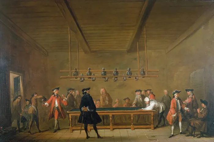 Framed Print : Billiard Party, c1720. Creator: Jean-Simeon Chardin Framed Print : Billiard Party, c1720. Creator: Jean-Simeon Chardin