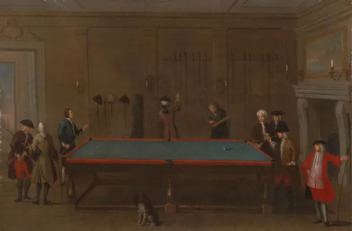 Framed Print : The Billiard Room, ca. 1725. Creator: Unknown Framed Print : The Billiard Room, ca. 1725. Creator: Unknown