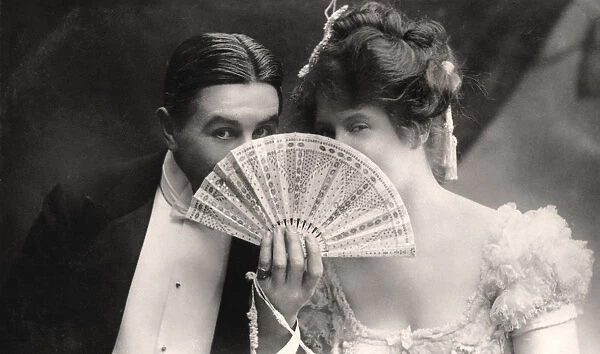 Billie Burke and Farren Soutar in a scene from The Belle of Mayfair, early 20th century. Artist: Bassano Studio