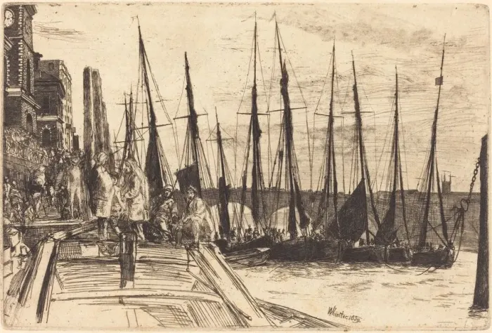 Framed Print : Billingsgate, 1859. Creator: James Abbott McNeill Whistler Framed Print : Billingsgate, 1859. Creator: James Abbott McNeill Whistler