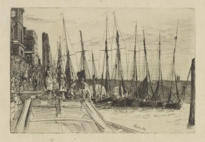Framed Print : Billingsgate, 1859. Creator: James Abbott McNeill Whistler Framed Print : Billingsgate, 1859. Creator: James Abbott McNeill Whistler