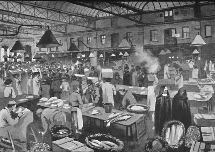 Framed Print : Billingsgate Market, Early Morning, 1891. Creator: William Luker. Billingsgate Market, Early Morning, 1891. Creator: William Luker Framed Print : Billingsgate Market, Early Morning, 1891. Creator: William Luker. Billingsgate Market, Early Morning, 1891. Creator: William Luker
