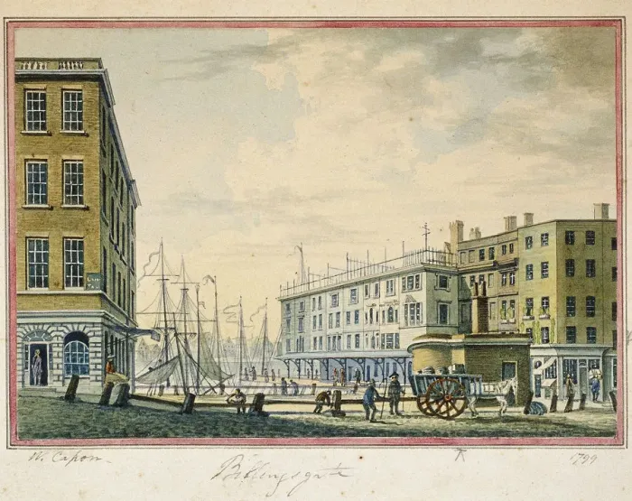 Framed Print : Billingsgate Market, London, 1799. Artist: William Capon Framed Print : Billingsgate Market, London, 1799. Artist: William Capon