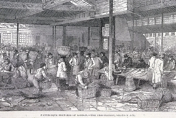 Billingsgate Market, London, 1814. Artist: James B Allen