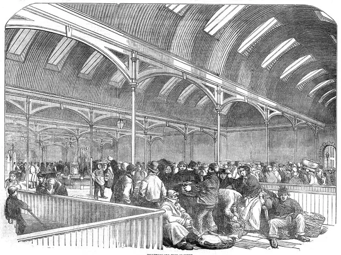 Framed Print : Billingsgate New Market, 1854. Creator: Unknown Framed Print : Billingsgate New Market, 1854. Creator: Unknown
