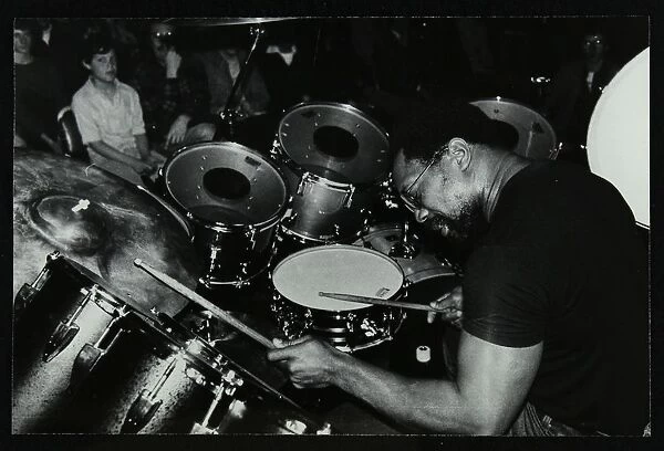 Billy Cobham conducting a drum clinic at the Horseshoe Hotel, London, 1980. Artist
