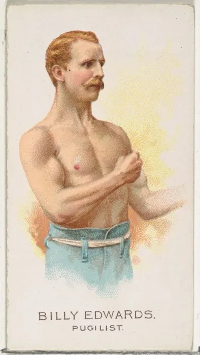 Framed Print : Billy Edwards, Pugilist, from Worlds Champions, Series 2 (N29) for Allen & Framed Print : Billy Edwards, Pugilist, from Worlds Champions, Series 2 (N29) for Allen &