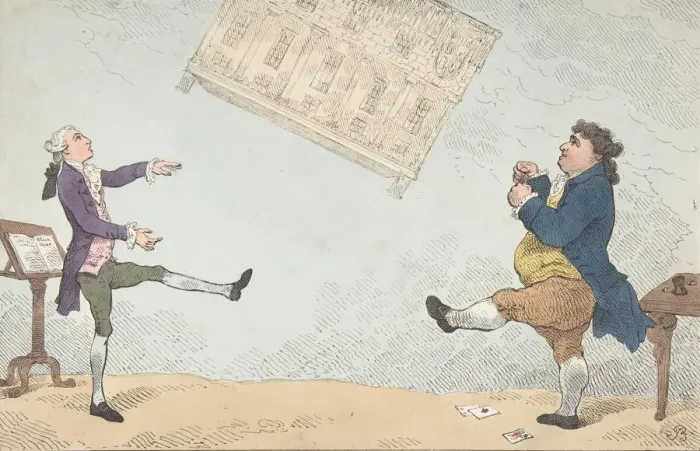Framed Print : Billy Lackbeard and Charley Blackbeard playing at Football, February 7, 1784 Framed Print : Billy Lackbeard and Charley Blackbeard playing at Football, February 7, 1784