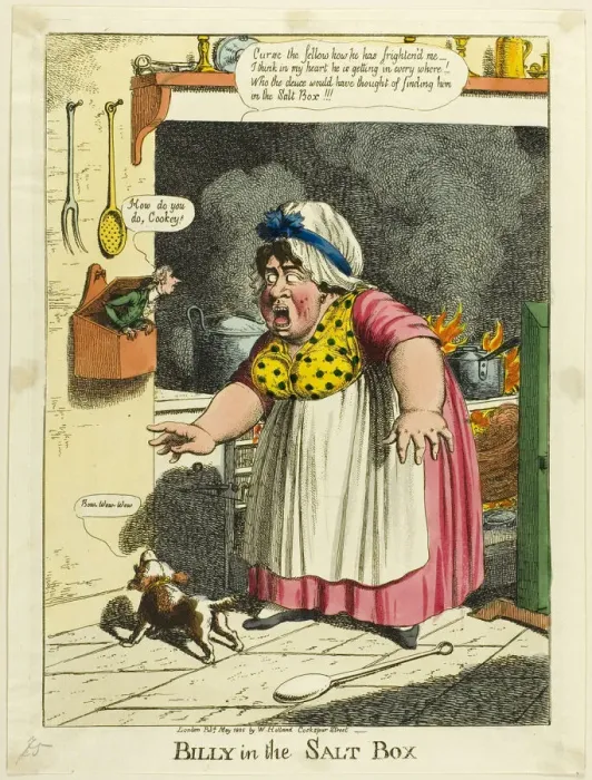 Framed Print : Billy in the Salt Box, 1805. Creator: Charles Williams Framed Print : Billy in the Salt Box, 1805. Creator: Charles Williams