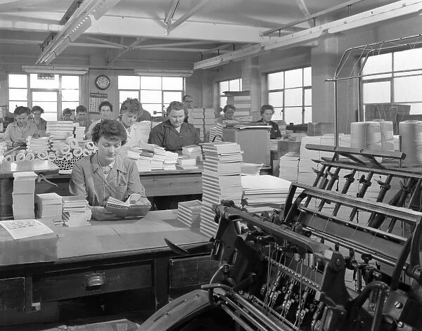 The binding room at the White Rose Press printing Co, Mexborough, South Yorkshire, 1959