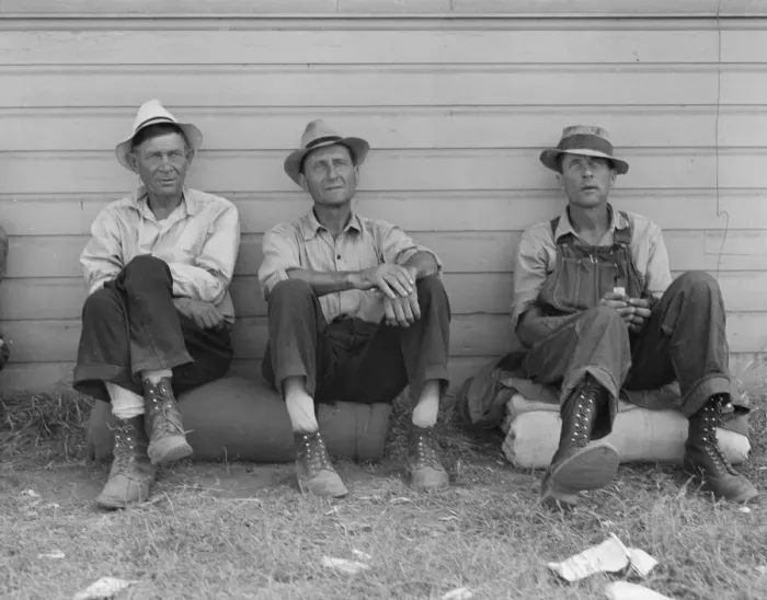 Framed Print : Bindle stiffs in town three weeks before opening of Klamath... Tule Lake, Siskiyou County, CA, 1939 Creator: Dorothea Lange Framed Print : Bindle stiffs in town three weeks before opening of Klamath... Tule Lake, Siskiyou County, CA, 1939 Creator: Dorothea Lange