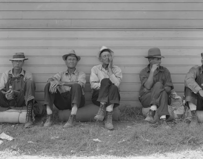 Framed Print : Bindle stiffs in town three weeks before opening of Klamath... Tule Lake, Siskiyou County, CA, 1939 Creator: Dorothea Lange Framed Print : Bindle stiffs in town three weeks before opening of Klamath... Tule Lake, Siskiyou County, CA, 1939 Creator: Dorothea Lange