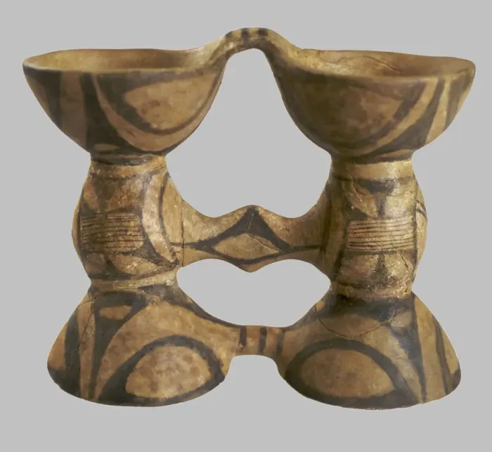 Framed Print : Binocular-Form Vessel, 4250-3850 BC. Artist: Prehistoric Russian Culture Framed Print : Binocular-Form Vessel, 4250-3850 BC. Artist: Prehistoric Russian Culture