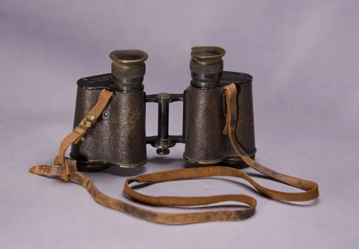 Framed Print : Binoculars used by Peter L. Robinson, Sr. during World War I, ca. 1917. Creator: Unknown