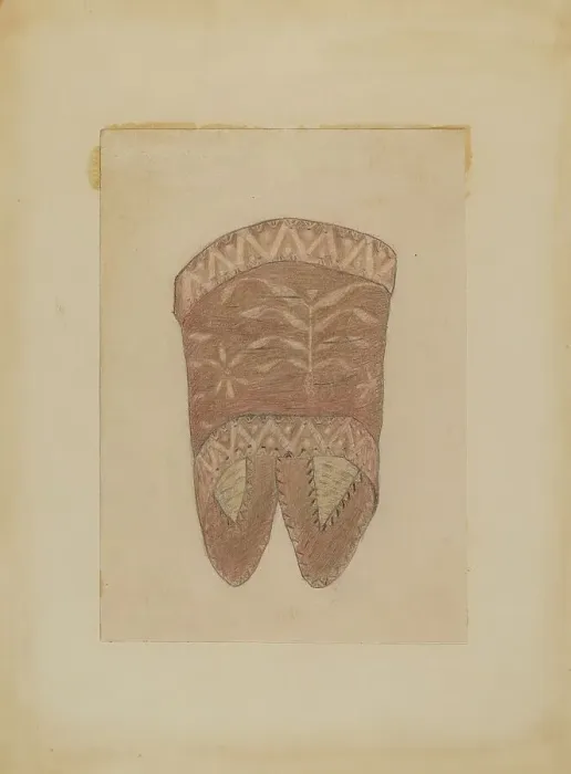 Framed Print : Birch Bark Cape Collar, 1935 / 1942. Creator: Charles Charon Framed Print : Birch Bark Cape Collar, 1935 / 1942. Creator: Charles Charon