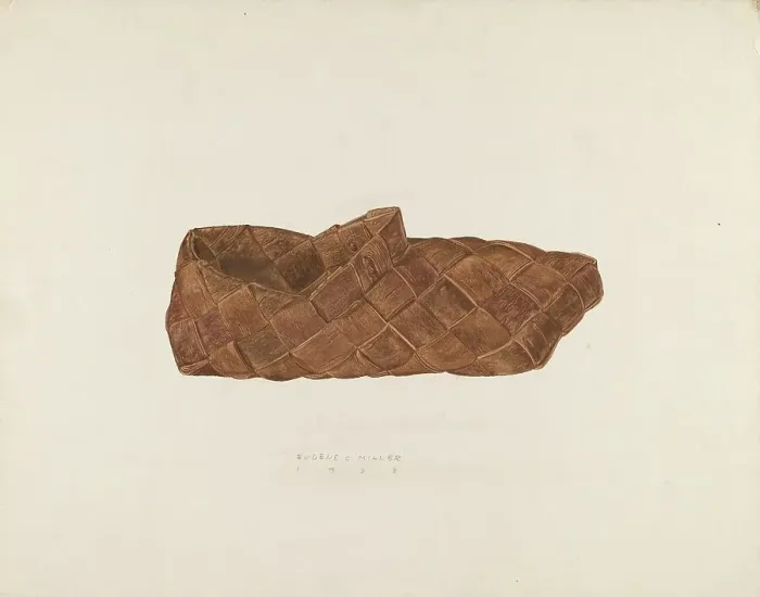 Framed Print : Birch Bark Shoe, 1938. Creator: Eugene C. Miller Framed Print : Birch Bark Shoe, 1938. Creator: Eugene C. Miller