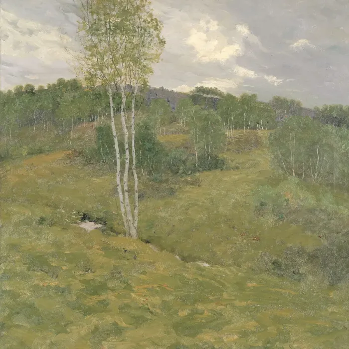 Framed Print : Birch-Clad Hills, ca. 1908. Creator: Ben Foster Framed Print : Birch-Clad Hills, ca. 1908. Creator: Ben Foster