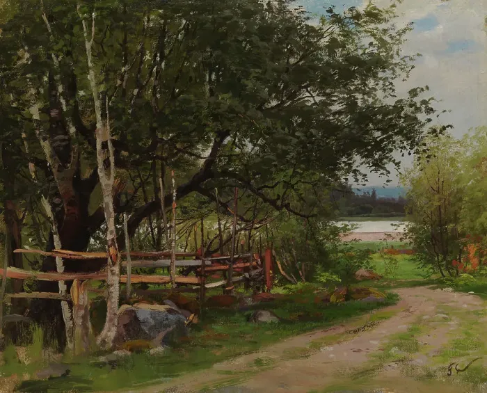 Framed Print : Birch Pasture, 1880. Creator: Fanny Churberg Framed Print : Birch Pasture, 1880. Creator: Fanny Churberg