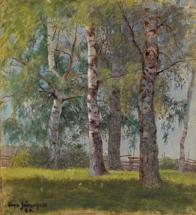 Framed Print : Birches, 1884. Creator: Eero Jarnefelt Framed Print : Birches, 1884. Creator: Eero Jarnefelt