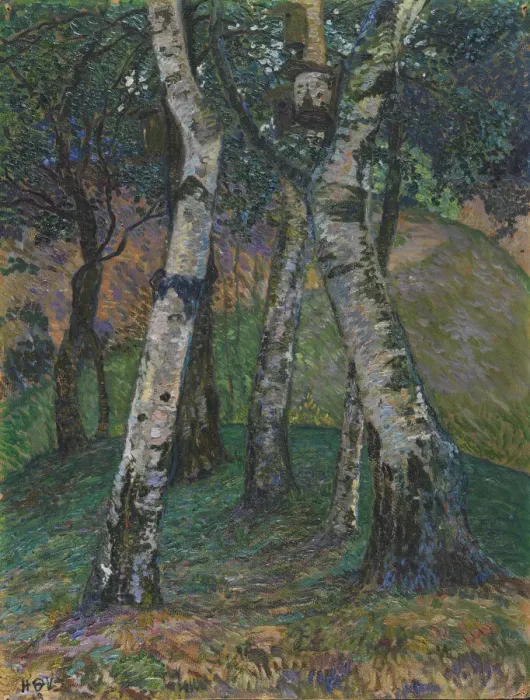 Framed Print : Birches at the Barkenhoff, 1913. Creator: Vogeler, Heinrich (1872-1942) Framed Print : Birches at the Barkenhoff, 1913. Creator: Vogeler, Heinrich (1872-1942)