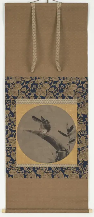 Framed Print : A bird on a bamboo stump, Momoyama period, 1568-1615. Creator: Unknown Framed Print : A bird on a bamboo stump, Momoyama period, 1568-1615. Creator: Unknown