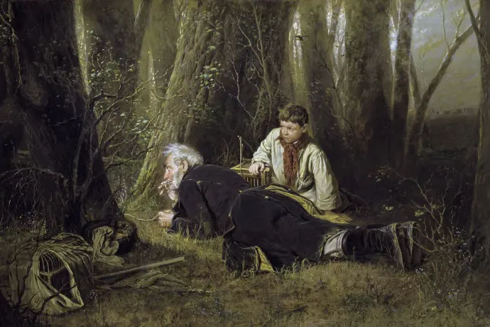 Framed Print : Bird catcher, 1870. Artist: Vasily Perov Framed Print : Bird catcher, 1870. Artist: Vasily Perov